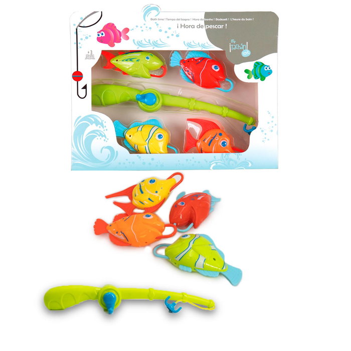 TACHAN Juego De Pesca Tachan para Bañera - Juguete Educativo con Caña y Peces para Motricidad Fina, +12 Meses, Multilingüe (ES/EN/FR/DE/IT/PT)
