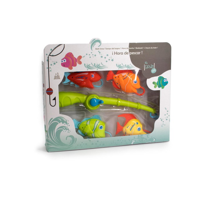 TACHAN Juego De Pesca Tachan para Bañera - Juguete Educativo con Caña y Peces para Motricidad Fina, +12 Meses, Multilingüe (ES/EN/FR/DE/IT/PT)