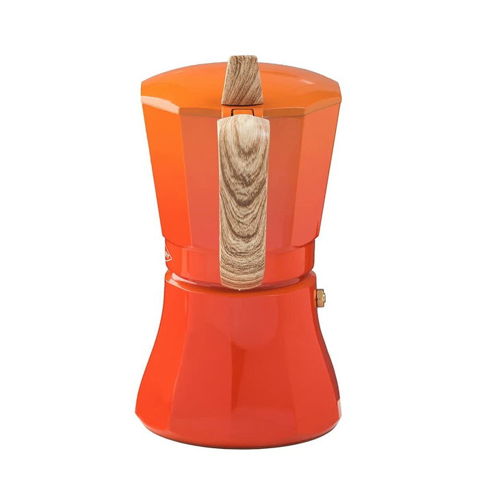 Oroley Petra Cafetera de Aluminio Naranja de 9 tazas