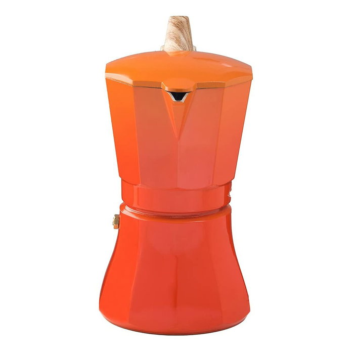 Oroley Petra Cafetera de Aluminio Naranja de 9 tazas