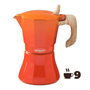 Oroley Petra Cafetera de Aluminio Naranja de 9 tazas