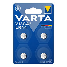 Varta Pila Botón Alcalina LR44 V13GA 1.5V Ø11,6 x 5,4 mm Blister 4 Unidades