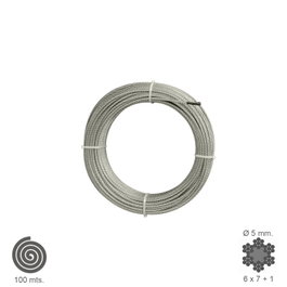 WOLFPACK LINEA PROFESIONAL Cable Galvanizado 5 mm (Rollo 100 Metros)