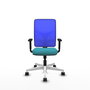 PIQUERAS Y CRESPO Silla de oficina Motilla con mecanismo Sincro, Turquesa y Azul