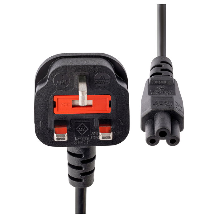StarTech.com Cable de Alimentación para Portátil 1m BS1363 a C5 (Trébol/Mickey Mouse) 250V 2.5A - Cable de Poder UK para Cargador StarTech.com Cable de Alimentación para Portátil 1m BS1363 a C5 (Trébol/Mickey Mouse) 250V 2.5A - Cable de Poder UK para Cargador