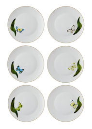 Hermia DNR0064 Juego de Platos de Servicio de Porcelana para Mesa, 27x27cm, Set de 6 Piezas