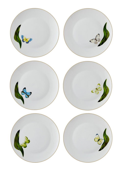 Hermia DNR0064 Juego de Platos de Servicio de Porcelana para Mesa, 27x27cm, Set de 6 Piezas Hermia DNR0064 Juego de Platos de Servicio de Porcelana para Mesa, 27x27cm, Set de 6 Piezas
