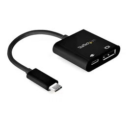 StarTech Adaptador CDP2DP14UCPB USB-C a DisplayPort 1.4 con Power Delivery 60W para Monitor 8K 60Hz/4K 120Hz, HDR, HBR3, Compatible con Thunderbolt 3, Negro