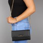 Zoozie Bags 1401 Minibolso Cruzado de Piel con Cadenas Negro