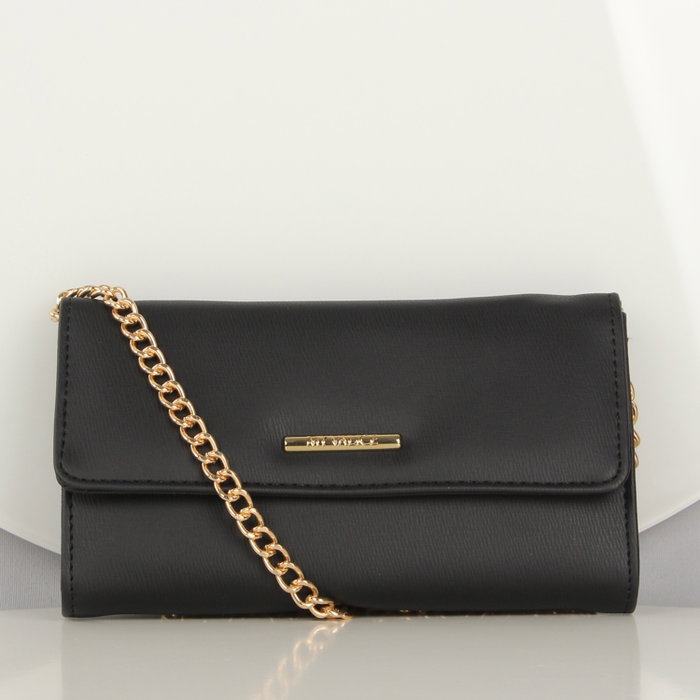 Zoozie Bags 1401 Minibolso Cruzado de Piel con Cadenas Negro