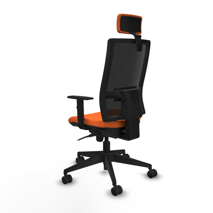 PIQUERAS Y CRESPO Silla de oficina Horna con mecanismo Sincro, Naranja y Negro PIQUERAS Y CRESPO Silla de oficina Horna con mecanismo Sincro, Naranja y Negro