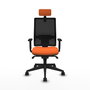 PIQUERAS Y CRESPO Silla de oficina Horna con mecanismo Sincro, Naranja y Negro