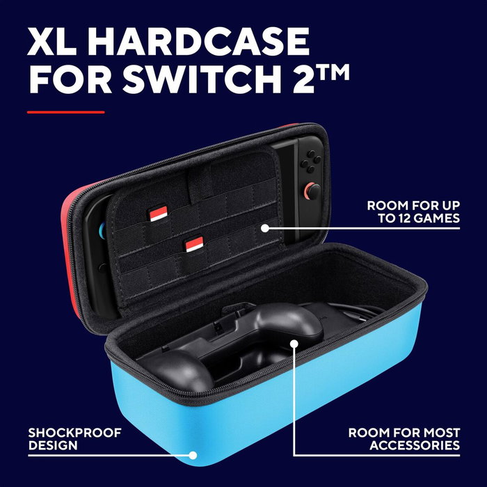 Trust Funda rígida Gaming GXT 1252RB XL para Nintendo Switch 2 - Rojo y azul