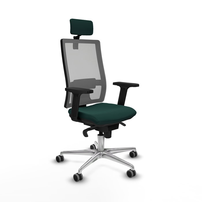 PIQUERAS Y CRESPO Silla de oficina Horna con mecanismo Sincro, Verde botella y Gris PIQUERAS Y CRESPO Silla de oficina Horna con mecanismo Sincro, Verde botella y Gris