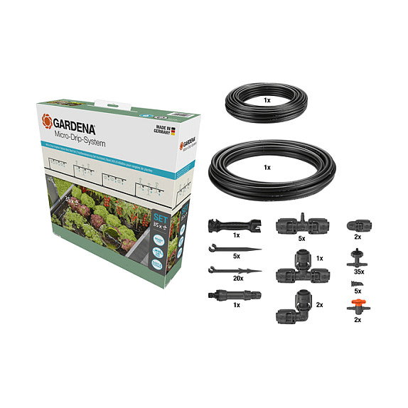 Gardena Micro-Drip-System Set para 35 Plantas, 13455-20