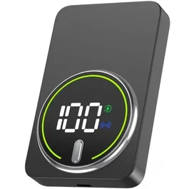 Leotec LePow W20W10K Powerbank 10000mAh 20W Carga Inalámbrica Negro con Cable USB-C