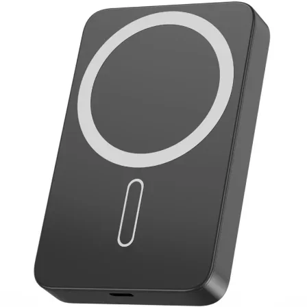 Leotec LePow W20W10K Powerbank 10000mAh 20W Carga Inalámbrica Negro con Cable USB-C