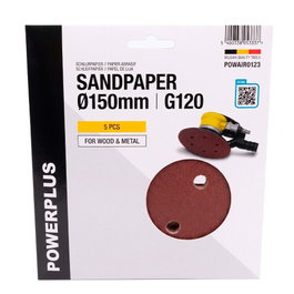 Powerplus Disco lija Ø150 mm grano 120, 5 uds