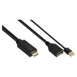 GoodConnections Alcasa HDMI-AD22 Adaptador HDMI a DisplayPort, 0,3m, HDMI 2.0b a DP 1.2, Macho-Hembra, 4K 60Hz