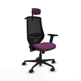 PIQUERAS Y CRESPO Silla de oficina Mardos con mecanismo Sincro, Morado y Negro