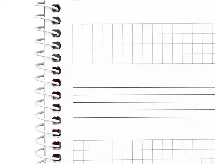Liderpapel Bloc Música Combi Pentagrama 3mm con Anotaciones Cuadrícula 4mm Cuarto 20 Hojas 100g/m2 Apaisado