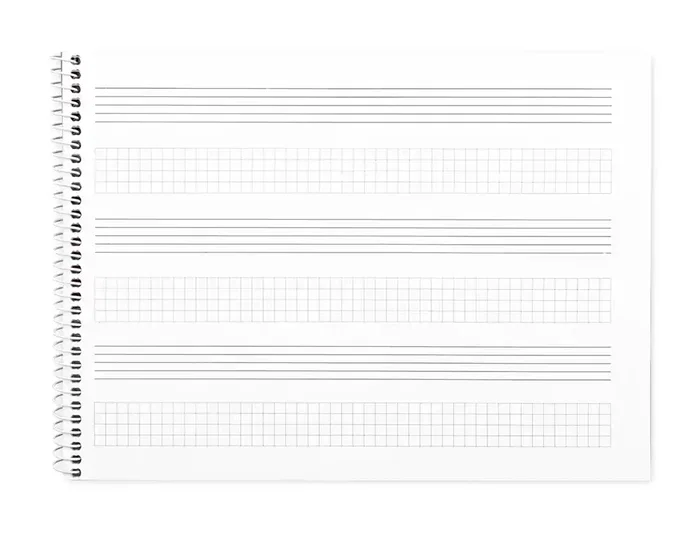 Liderpapel Bloc Música Combi Pentagrama 3mm con Anotaciones Cuadrícula 4mm Cuarto 20 Hojas 100g/m2 Apaisado