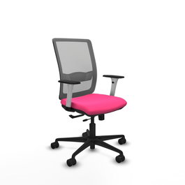 PIQUERAS Y CRESPO Silla de oficina Haches Rosa y Gris con Mecanismo Sincro/Traslack