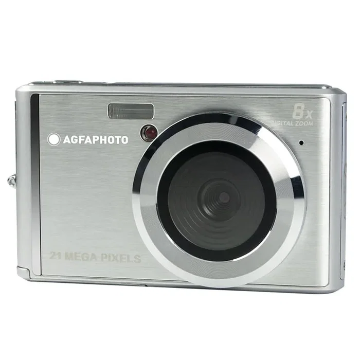 AgfaPhoto Compact Cámara Digital DC-5200 Realishot, 21 MP, Sensor CMOS, Grabación de Vídeo HD 720p, Zoom Digital 8x, Pantalla LCD 2.4", Color Gris