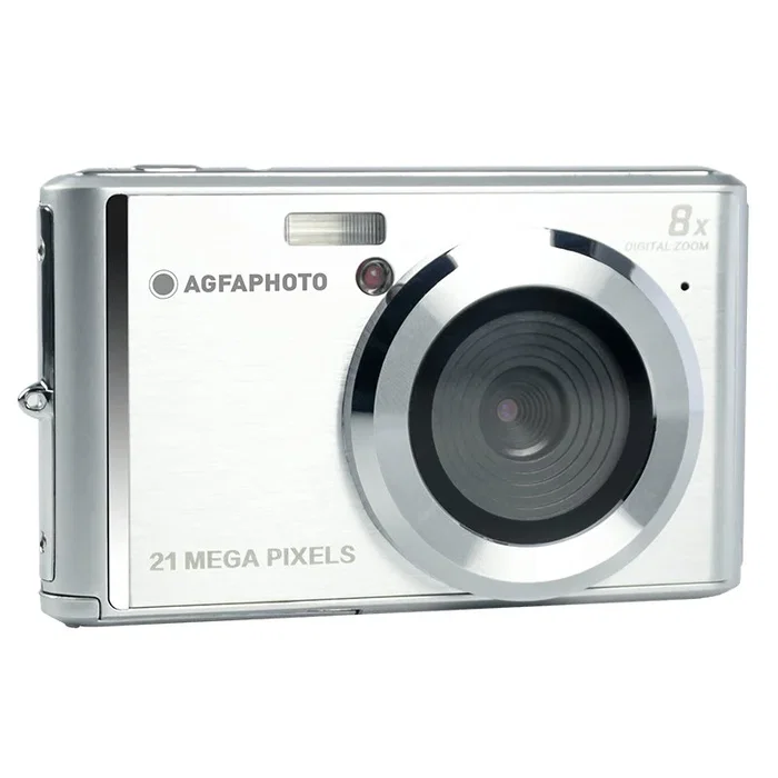 AgfaPhoto Compact Cámara Digital DC-5200 Realishot, 21 MP, Sensor CMOS, Grabación de Vídeo HD 720p, Zoom Digital 8x, Pantalla LCD 2.4", Color Gris