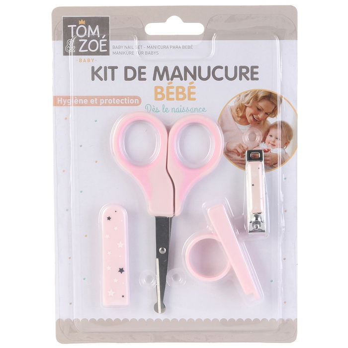 Tom et Zoe Juego De Manicura Bebé Surtido con Cortauñas, Tijeras y Funda