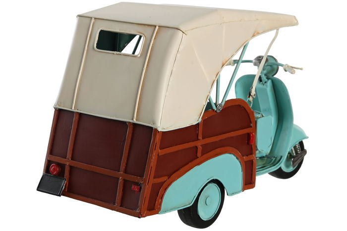 DKD Home Decor Vehículo Decoración Vintage Rojo Azul Metal 38 x 22 x 16 cm (2 Unidades)