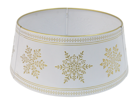 DKD Home Decor Base para Árbol de Navidad Metal 66x66x25,5 Blanco y Dorado
