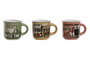DKD Home Decor Tazas de Gres Vintage Surtidas 120ml