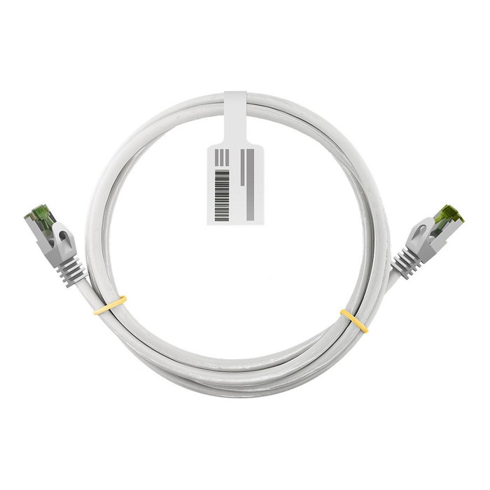 Goobay 61103 Cable de Red Patch Cat 8.1 0.5 m Blanco S/FTP (PiMF), 40 Gb/s, 2000 MHz, RJ45 Macho, GHMT-zertifiziert