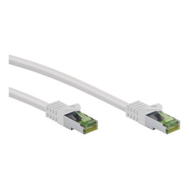 Goobay 61103 Cable de Red Patch Cat 8.1 0.5 m Blanco S/FTP (PiMF), 40 Gb/s, 2000 MHz, RJ45 Macho, GHMT-zertifiziert