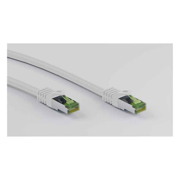 Goobay 61103 Cable de Red Patch Cat 8.1 0.5 m Blanco S/FTP (PiMF), 40 Gb/s, 2000 MHz, RJ45 Macho, GHMT-zertifiziert