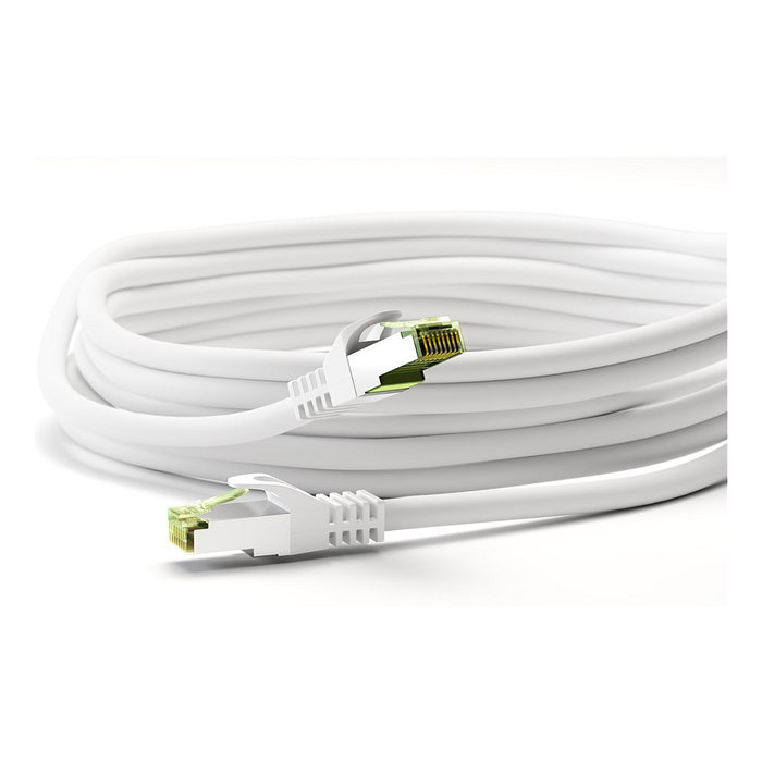 Goobay 61103 Cable de Red Patch Cat 8.1 0.5 m Blanco S/FTP (PiMF), 40 Gb/s, 2000 MHz, RJ45 Macho, GHMT-zertifiziert