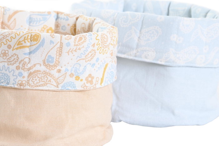 DKD Home Decor Cesta de Algodón Bandana Pastel Surtido de 2 Unidades DKD Home Decor Cesta de Algodón Bandana Pastel Surtido de 2 Unidades