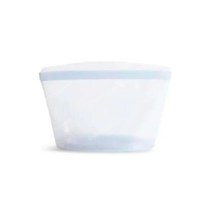 Stasher Balsa Reutilizable Clear 480 ml - Bolsa de Silicona de Platino, Sin BPA, Apta Microondas, Lavavajillas, Base Plana, Sello Pinch-Loc, Pico Vertedor, 480 ml