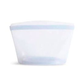 Stasher Balsa Reutilizable Clear 480 ml - Bolsa de Silicona de Platino, Sin BPA, Apta Microondas, Lavavajillas, Base Plana, Sello Pinch-Loc, Pico Vertedor, 480 ml