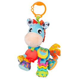 Playgro Activity Friend Clip Clop 0189035 - Caballito sensorial con sonajero y mordedor, multilingüe
