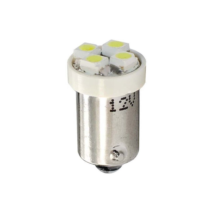M-Tech L009 W Bombilla LED Ba9s 12V 4xSMD2835 Blanco para Luces de Posición, Intermitentes, Interior, Matrícula y Panel de Instrumentos
