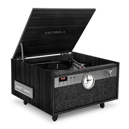 Victrola Tocadiscos Century con reloj Negro