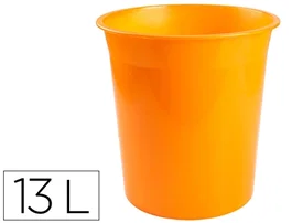 Q-connect Papelera Plástico Naranja Translucido 13 Litros 275x285 mm