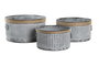 DKD Home Decor Macetero Vintage Set de 3 de Metal y Cuerda, tonos Gris y Marrón, ideales para plantas y decoración, 38x38x21 cm