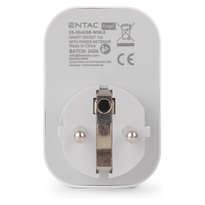 ENTAC Adaptador de enchufe WIFI con 1 toma y 3 puertos USB (2x USB-A/1x USB-C)