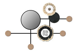 DKD Home Decor Decoración de pared metal espejo 57x4x40 marrón