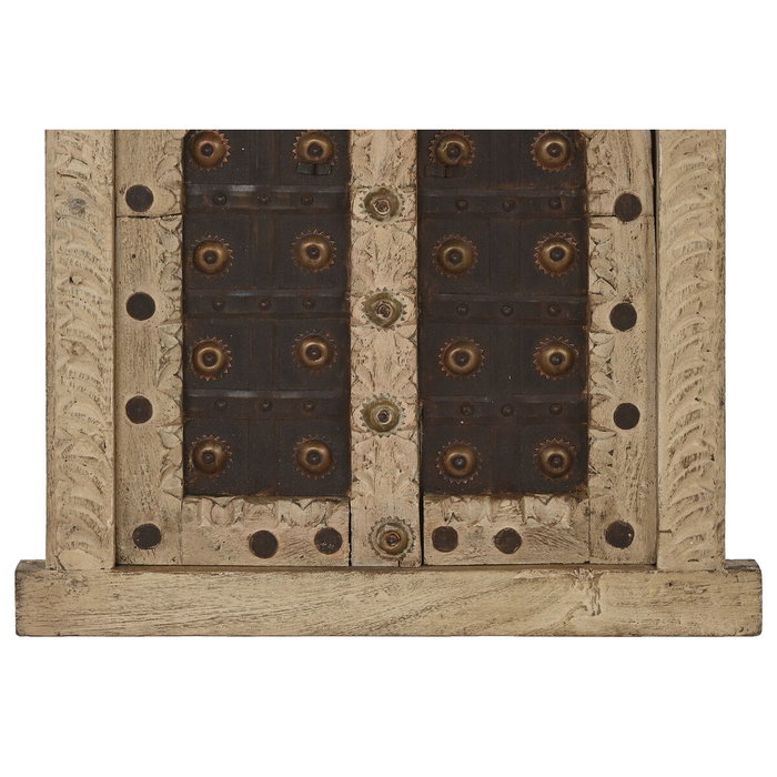 DKD Home Decor Decoración de Pared Ventana en Teca y Hierro Beige