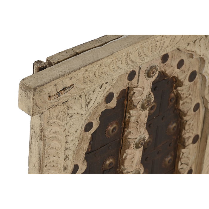 DKD Home Decor Decoración de Pared Ventana en Teca y Hierro Beige