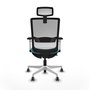 PIQUERAS Y CRESPO Silla de oficina Haches con mecanismo Sincro/Traslack, Turquesa y Blanco